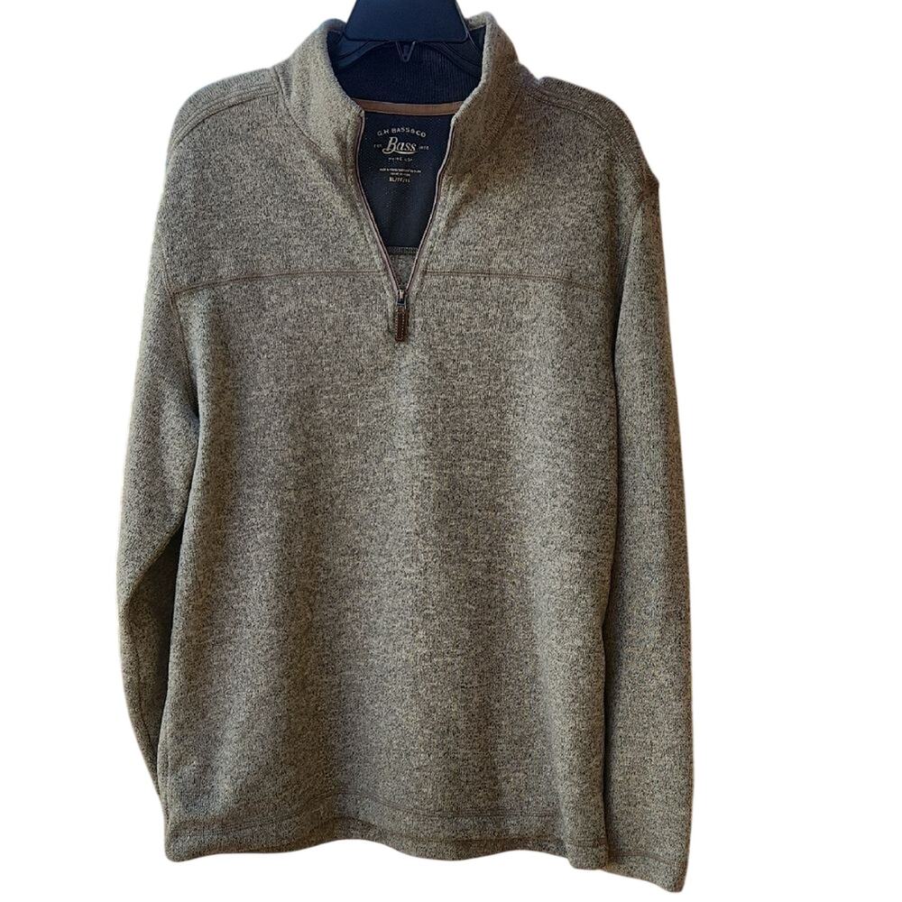 Bass Men's XL Gray Quarter Zip-Up Casual Sweater